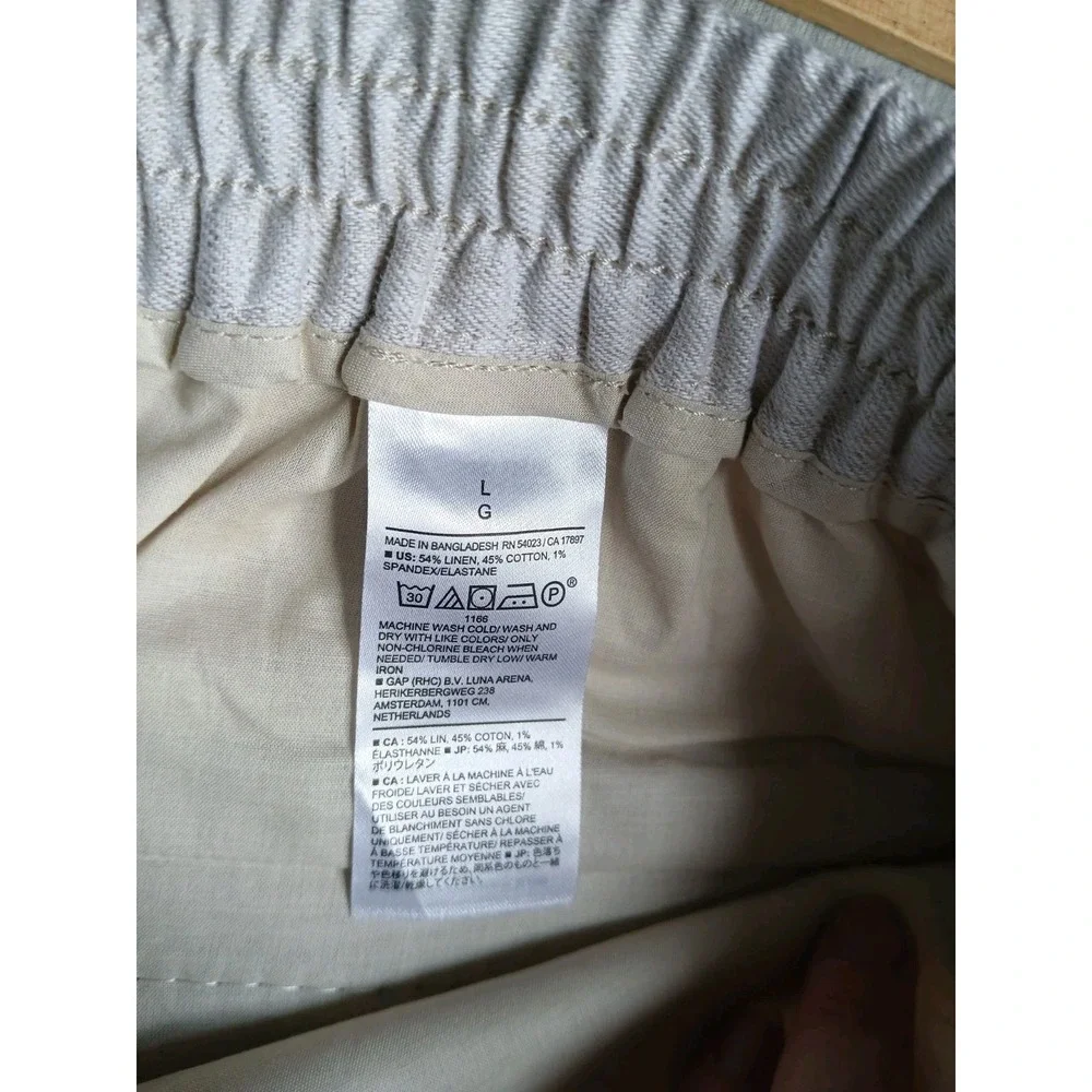 Banana Republic Pants Large Linen Flax Blend Super Wide Leg Pleated New